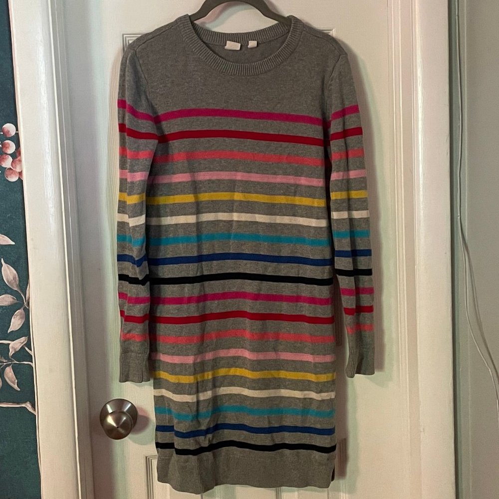 Gap rainbow strip sweater dress, girls XXL